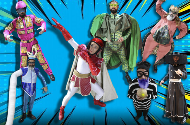 Montaje de los personajes de Superchica de la compañía Bambalúa Teatro. BAMBALÚA
