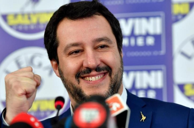 Matteo Salvini, en una rueda de prensa en Milán al día siguiente de las elecciones.-/ EFE / DANIEL DAL ZENNARO