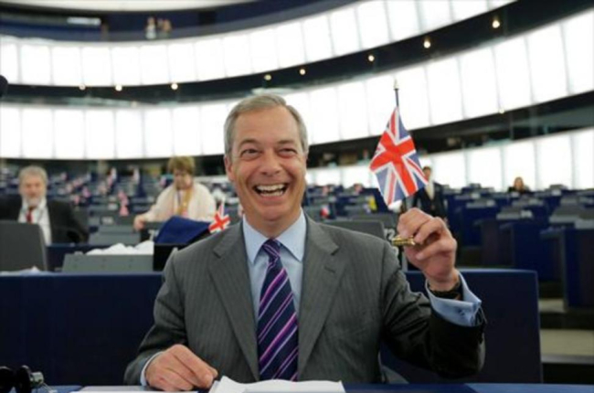 Nigel Farage, exlíder del partido xenófobo británico UKIP.-