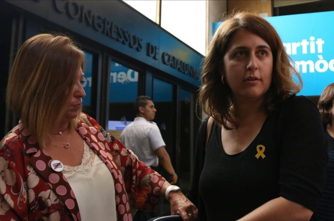 La coordinadora del PDECat, Marta Pascal, a su llegada a la asamblea del partido-NURIA JULIÁ