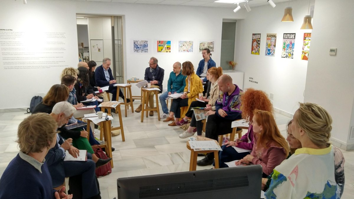 Un momento de la reunión en Madrid en el Instituto Iberoamericano de Finlandia.