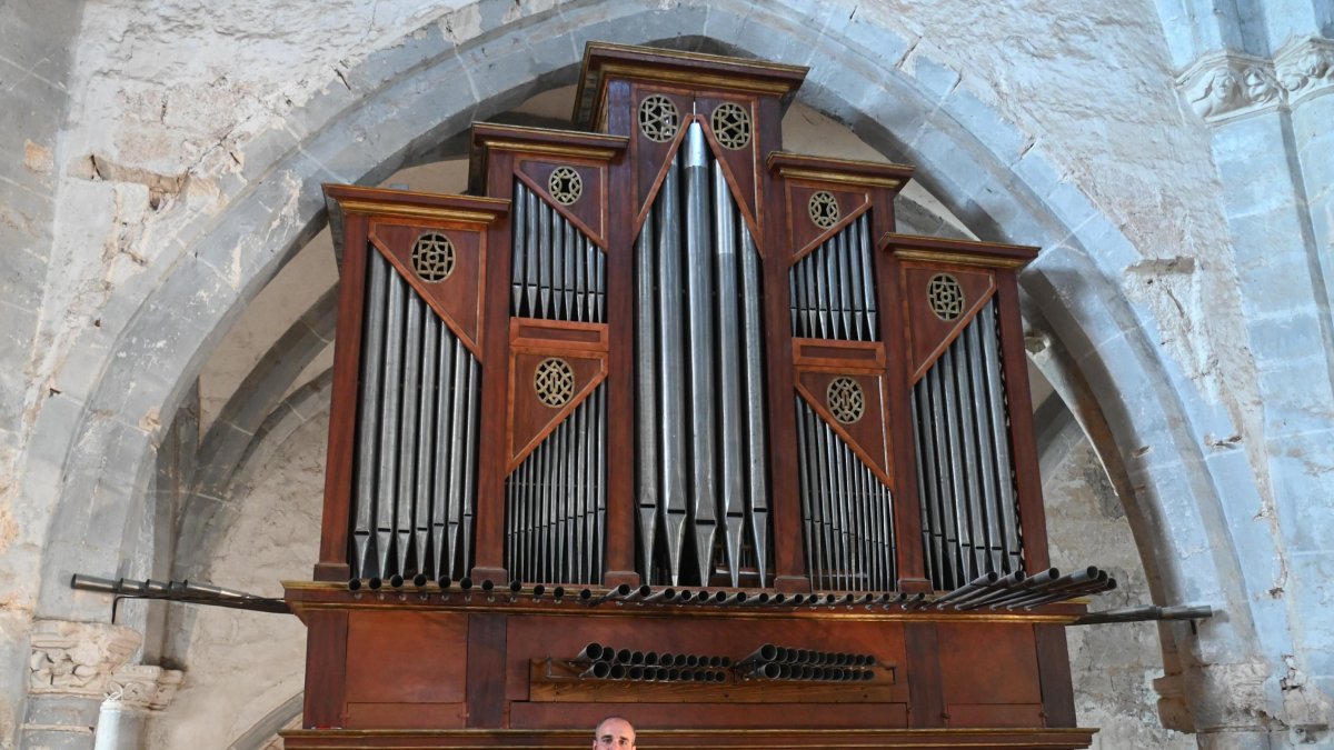 El organista de la Sagrada Familia Juan de la Rubia y el coro Schola Antiqua ofrecieron un magistral concierto en la Colegiata de la Asunción