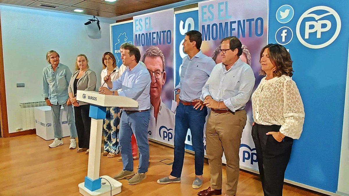 El presidente del PP de Burgos, Borja Suárez, valorando los resultados del 23J