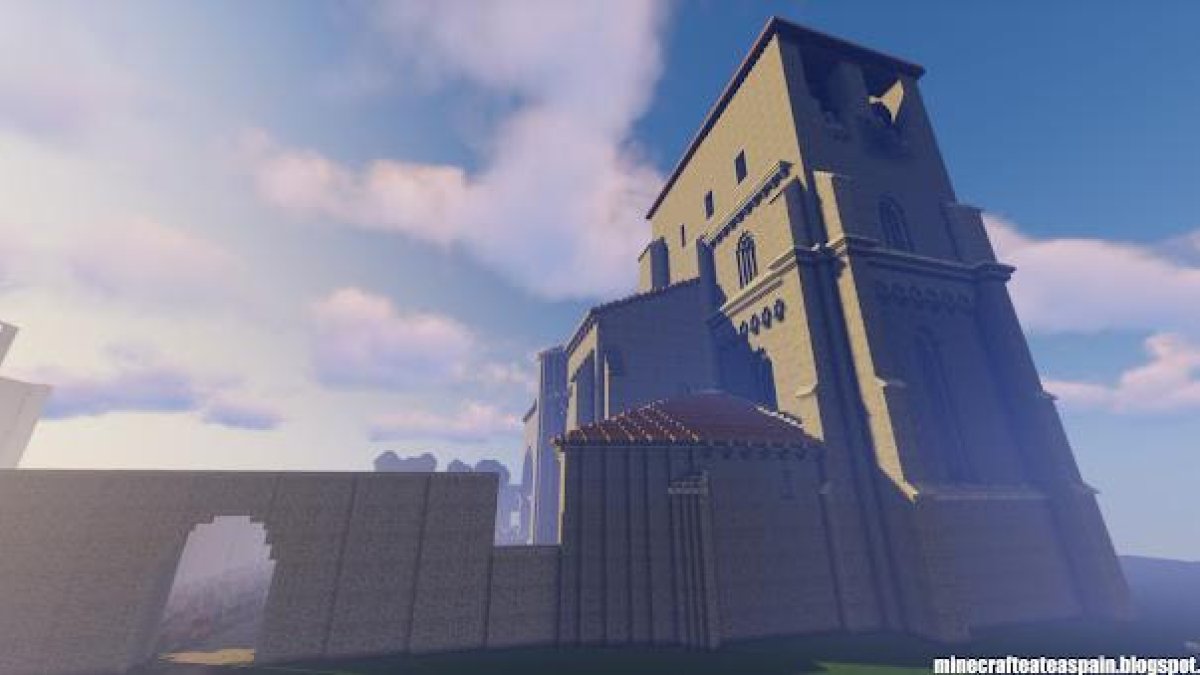 Imagen de la iglesia de Villamron en Minecraft.