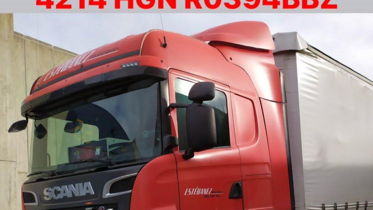 Imagen del camión robado y recuperado.