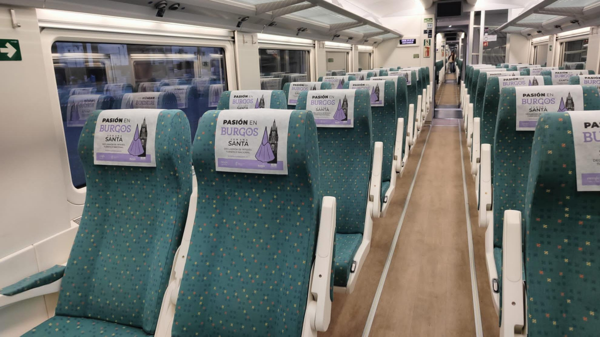 Promoción de la Semana Santa de Burgos en trenes de Renfe.