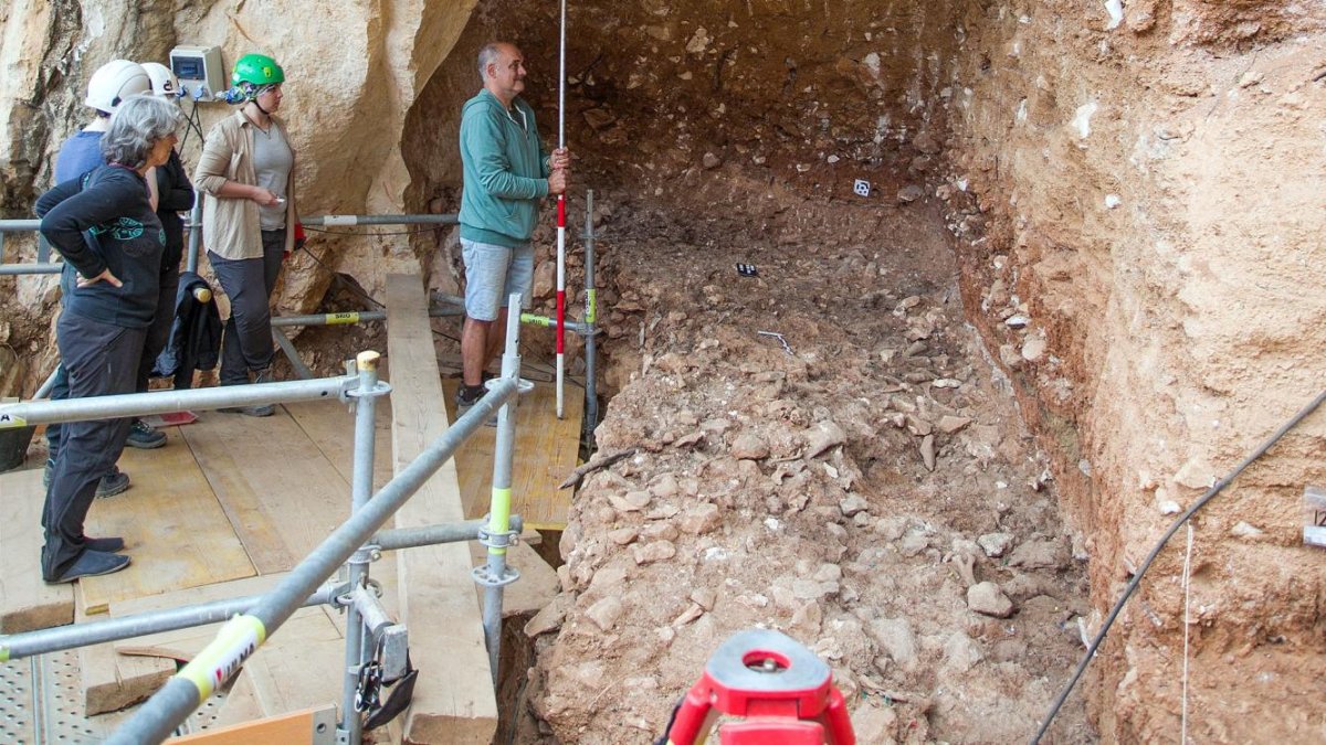 Zona de ocupación humana en la Cueva Fantasma de Atapuerca.