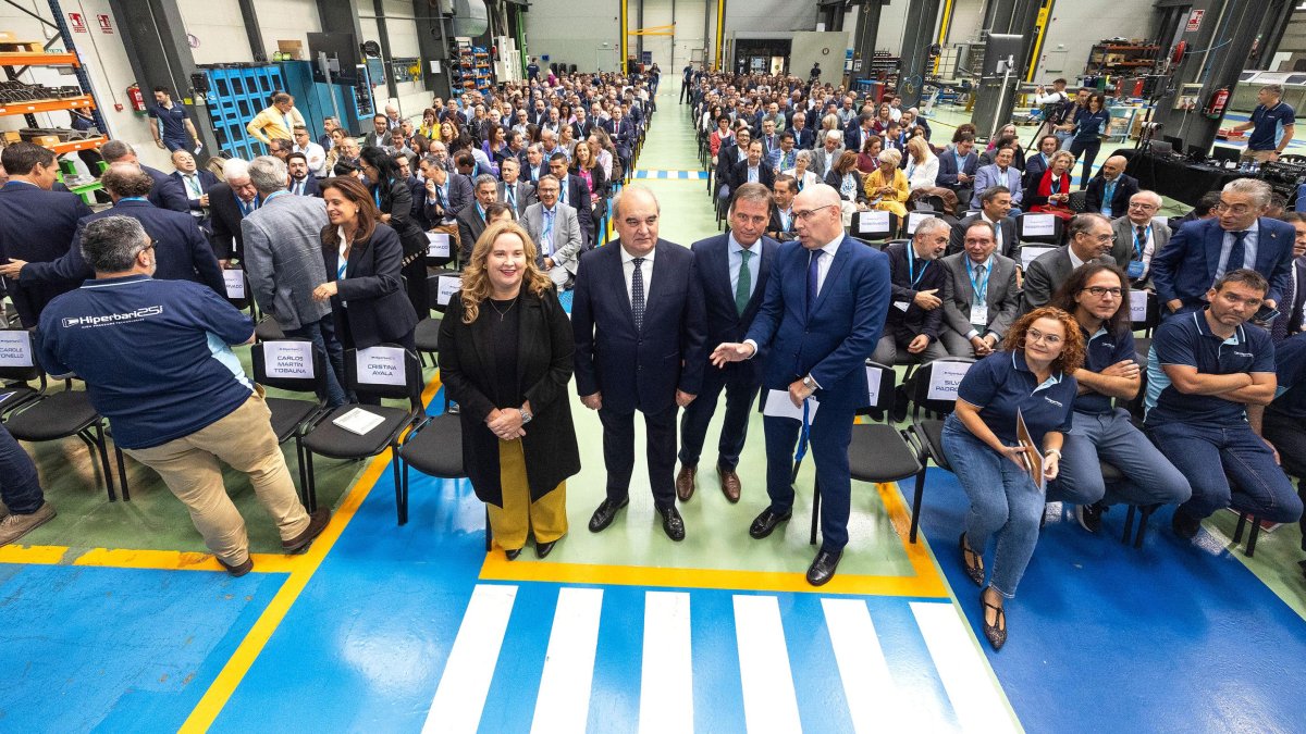 Cristina Ayala, Andrés Hernando, Borja Suárez y Carlos Martín Tobalina, en el 25 aniversario de Hiperbaric.