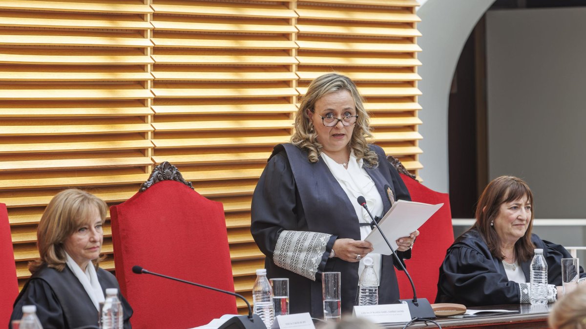 Blanca Subiñas, durante su toma de posesión como presidenta de la Audiencia Provincial de Burgos.