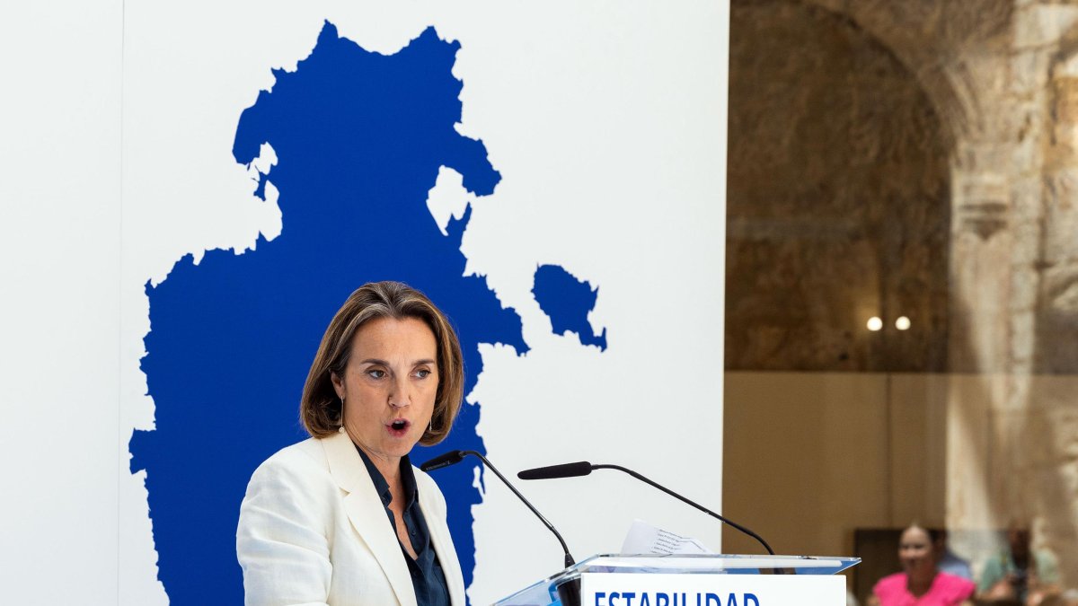 Cuca Gamarra, en el monasterio de San Juan de Burgos.