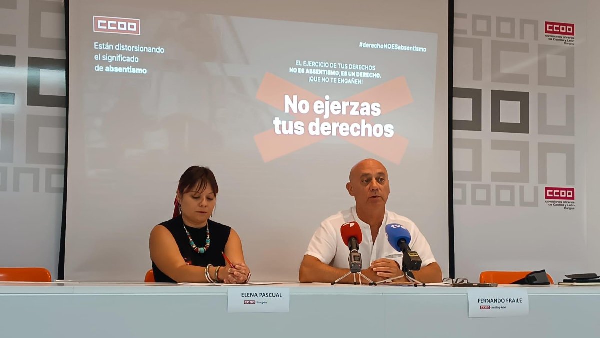 Elena Pascual y Fernando Fraile, de Comisiones Obreras.