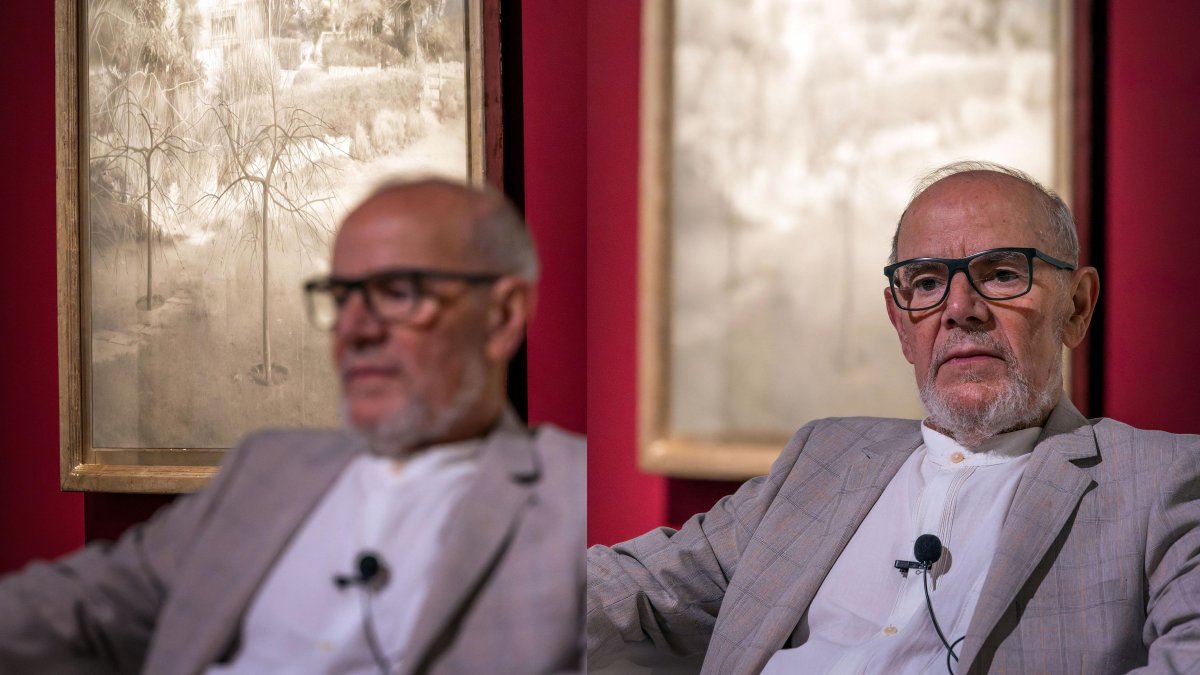 Eduardo Naranjo, en la presentación de su exposición en la sala Pedro Torrecilla.