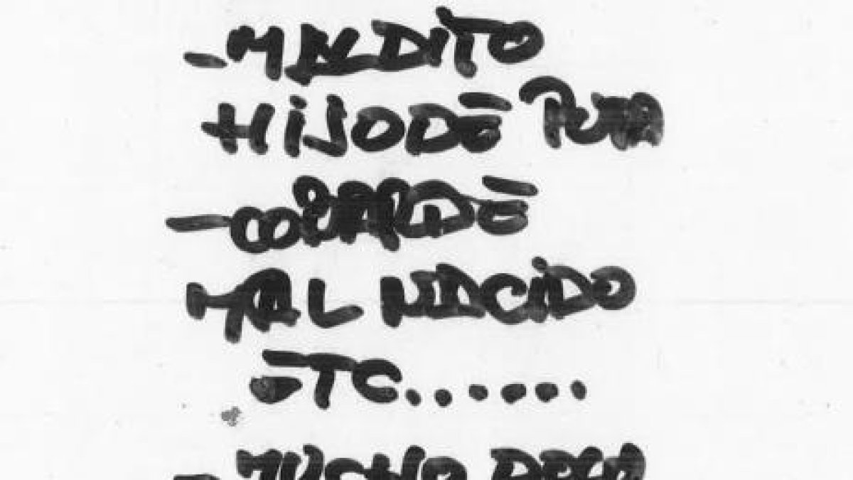 Uno de los mensajes enviados por el detenido.