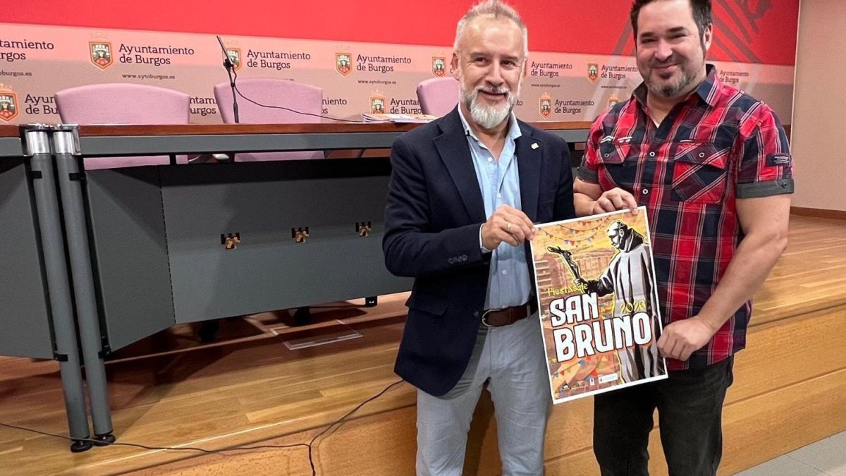 El concejal de Participación Ciudadana, José Antonio López, y el representante de la comisión organizadora de las fiestas de San Bruno, Iván Sarnago, presentaron el programa.