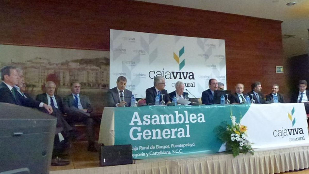 Un momento de la asamblea general que la entidad bancaria celebró el pasado jueves.-ECB