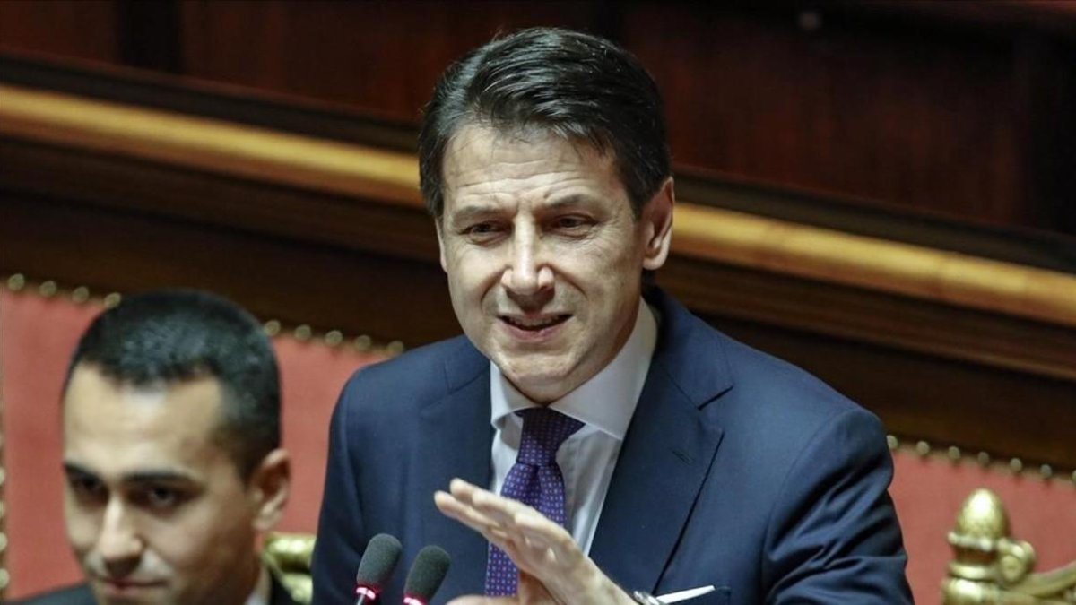 Giuseppe Conte en el Senado-GUISEPPE LAMI