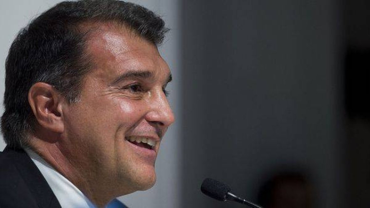 Joan Laporta, durante la rueda de prensa que ha ofrecido para valorar la sentencia que exculpa a su junta.-Foto: JORDI COTRINA