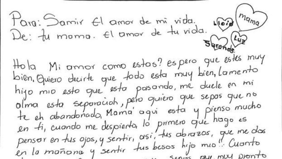 La carta de una madre a su hijo, separados en la frontera de EEUU.-EL PERIÓDICO