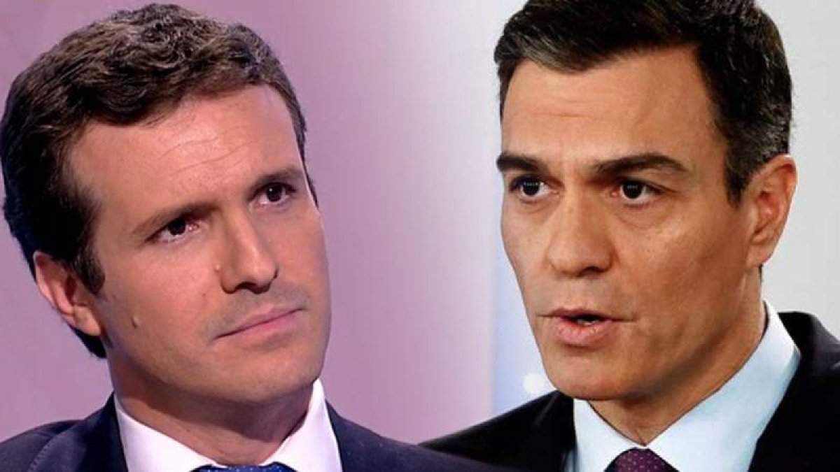 Pablo Casado y Pedro Sánchez.-EL PERIÓDICO
