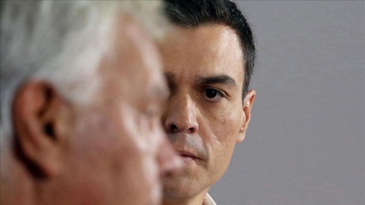 Felipe González y Pedro Sánchez, en diciembre del 2015.-/ AGUSTÍN CATALÁN