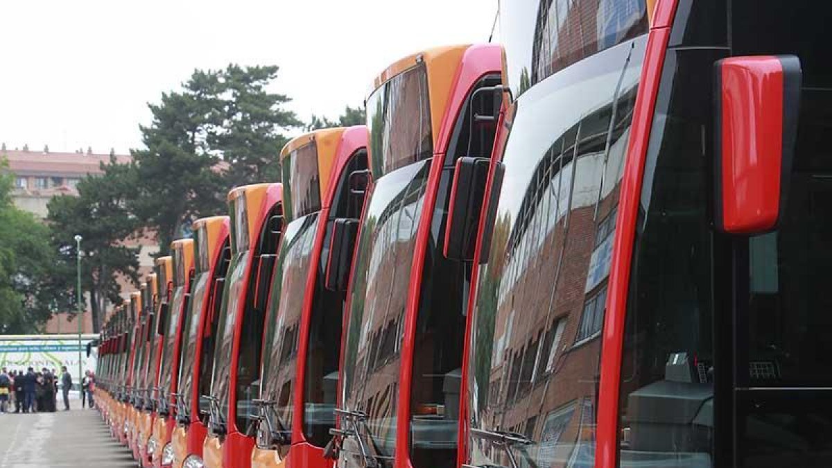Imagen de los autobuses incorporados en junio.-RAÚL G. OCHOA