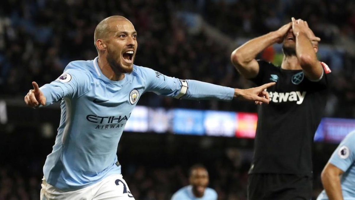 Silva celebra el gol del triunfo.-AP / MARTIN RICKETT