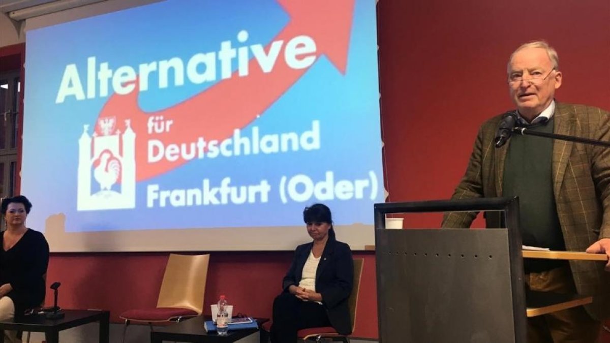 Gauland, candidato de AfD a la cancillería alemana, durante un acto en Fráncfort del Óder, el 11 de septiembre.-REUTERS / MICHELLE MARTIN