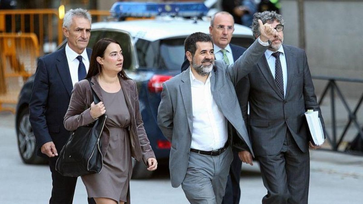 Jordi Sànchez a la llegada de la Audiencia Nacional.-DAVID CASTRO