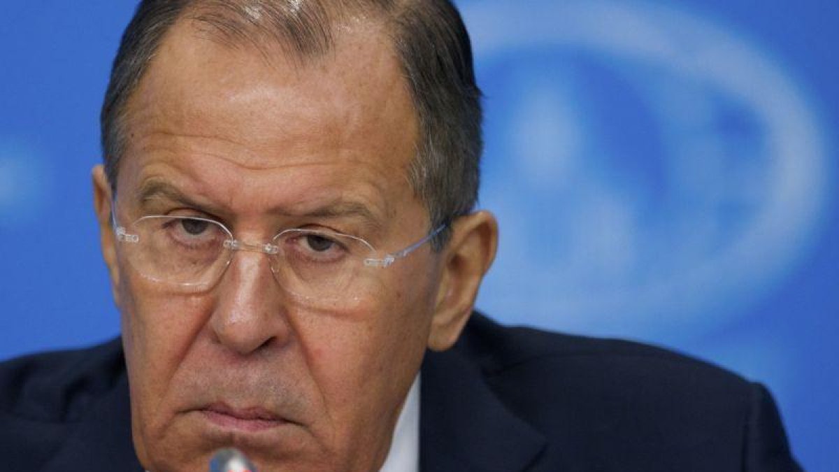 El ministro de Exteriores ruso Lavrov durante su rueda de prensa.-IVAN SEKRETAREV / AP
