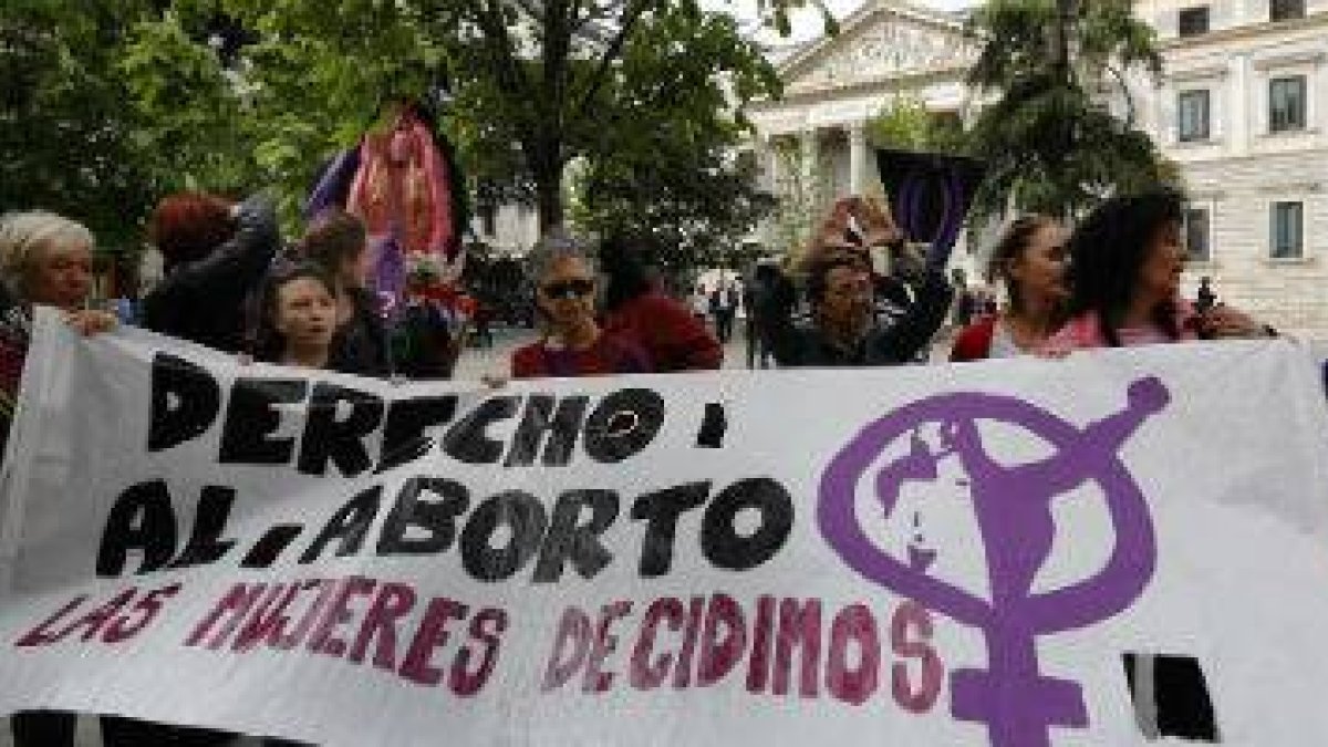 Protesta a las puertas del Congreso por la reforma de la ley.-Foto: JUAN MANUEL PRATS