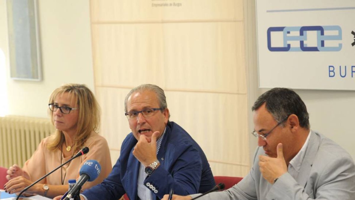 Emiliana Molero, Ignacio San Millán e Iñigo Llanera, miembros de la ejecutiva de FAE.-ISRAEL L. MURILLO