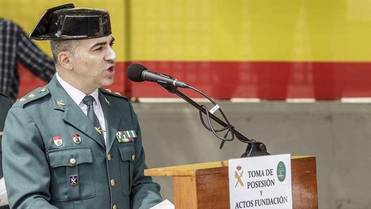 Alfonso Martín Fernández, nuevo jefe de la Guardia Civil en Burgos, durante su intervención de ayer.-SANTI OTERO