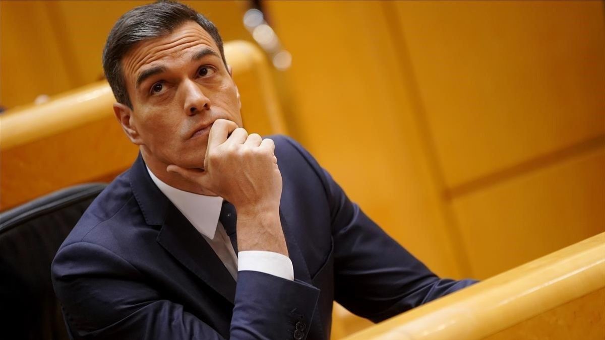 Pedro Sánchez, en el Senado.-JOSE LUIS ROCA