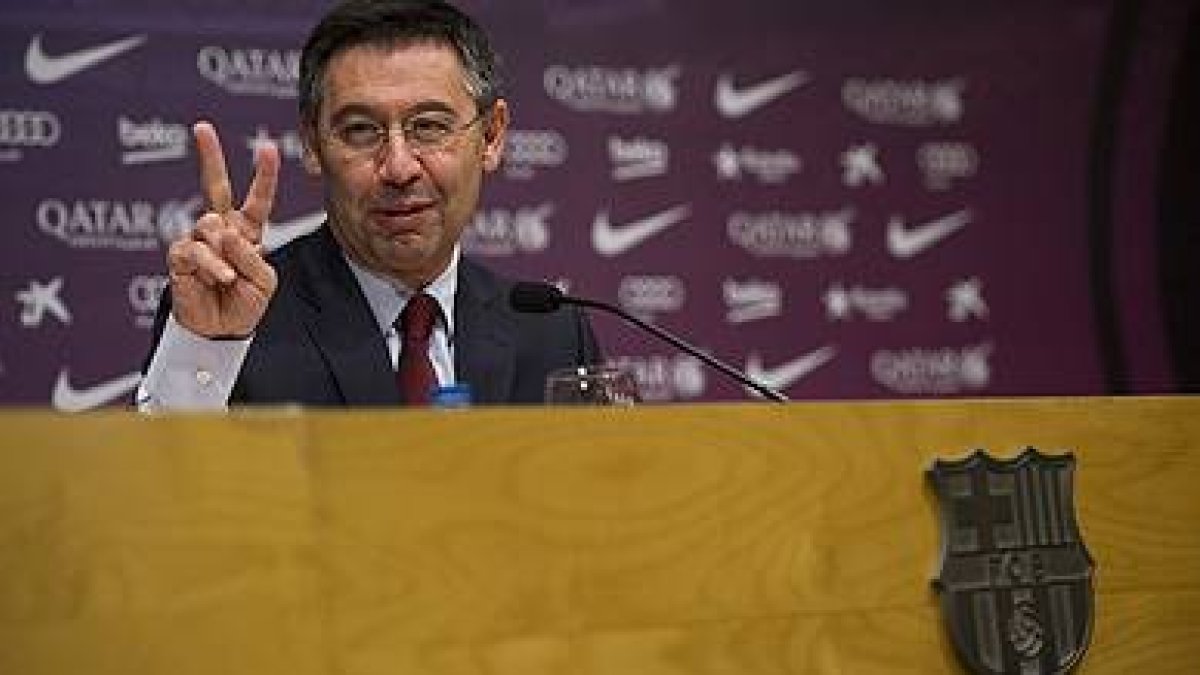 Bartomeu en rueda de prensa.-Foto: JORDI COTRINA