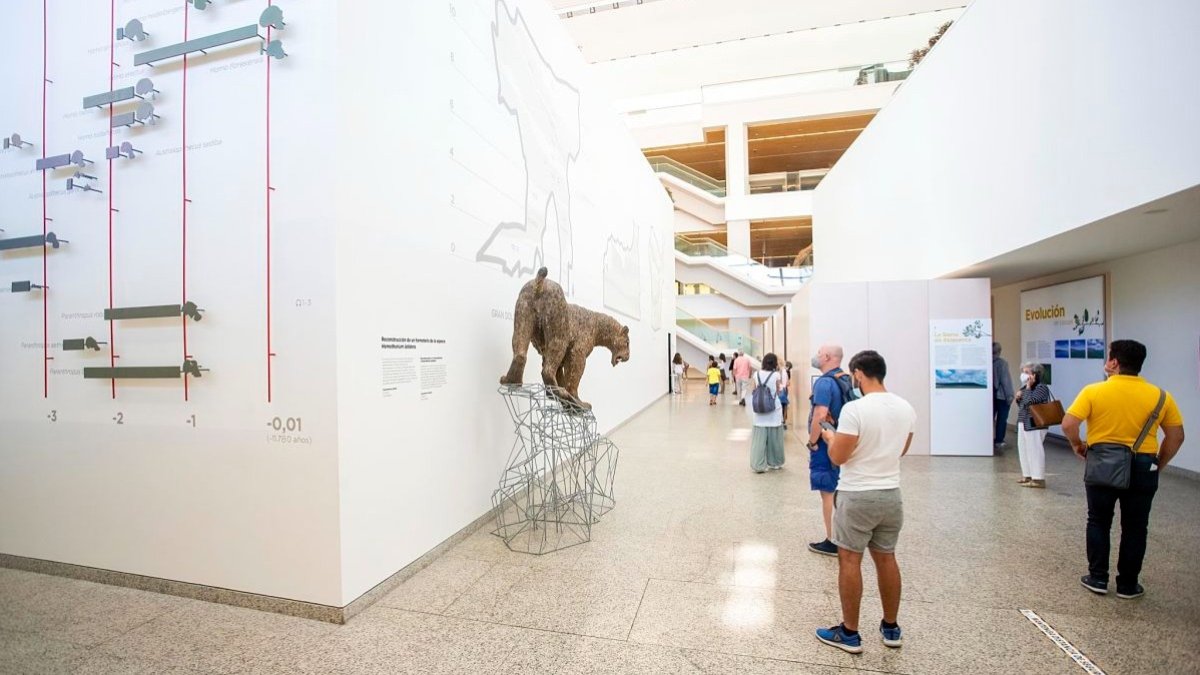 Turistas en el Museo de la Evolución este verano. SANTI OTERO