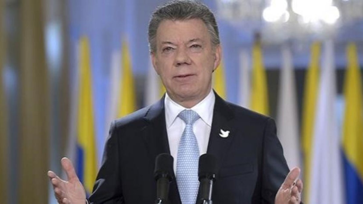 El presidente Juan Manuel Santos, durante su alocución al país sobre el proceso de paz.-EFRAÍN HERRERA / EFE