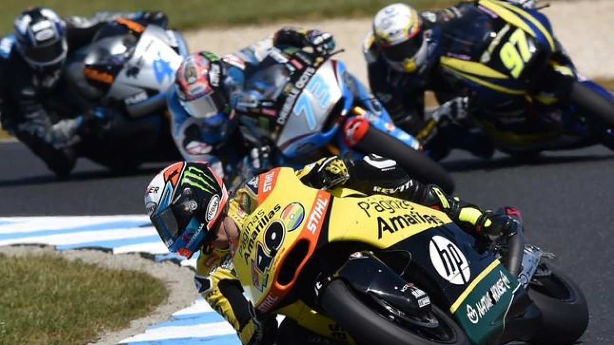 Álex Rins, durante los entrenamientos del Gran Premio de Australia de Moto2.-AFP / PAUL CROCK
