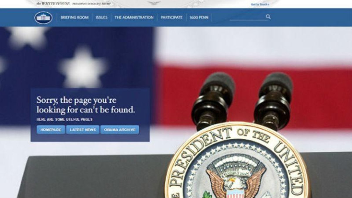 Mensaje con el que se encuentran los internautas que quieren acceder a la versión en español de la web de la Casa Blanca.-