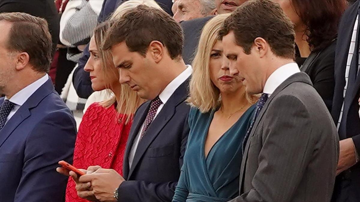 Pablo Casado y Albert Rivera, en el último desfile del 12-O-JOSE LUIS ROCA