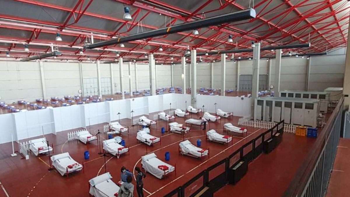 Imagen del hospital de campaña de Aranda. ECB