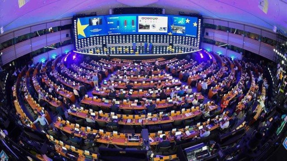 Vista del hemiciclo del Parlamento Europeo durante la jornada electoral el pasado 26 de mayo.-EMMANUEL DUNAND (AFP)