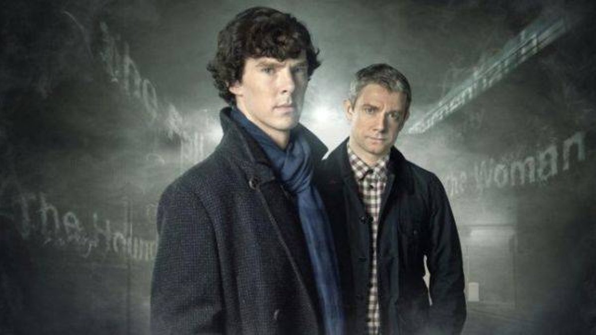Imagen promocional de la serie de la BBC 'Sherlock', protagonizada por Benedict Cumberbatch y Martin Freeman.-Foto: ARCHIVO