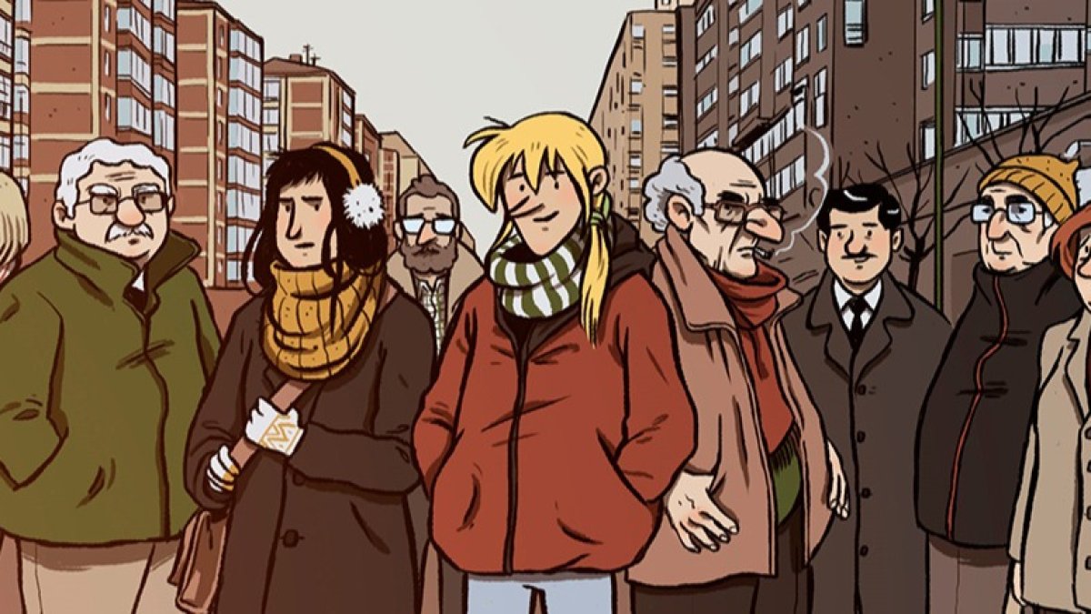 Personajes de la portada de 'Gamonal. En el eco de un mismo recuerdo'. DE LA FUENTE SORO