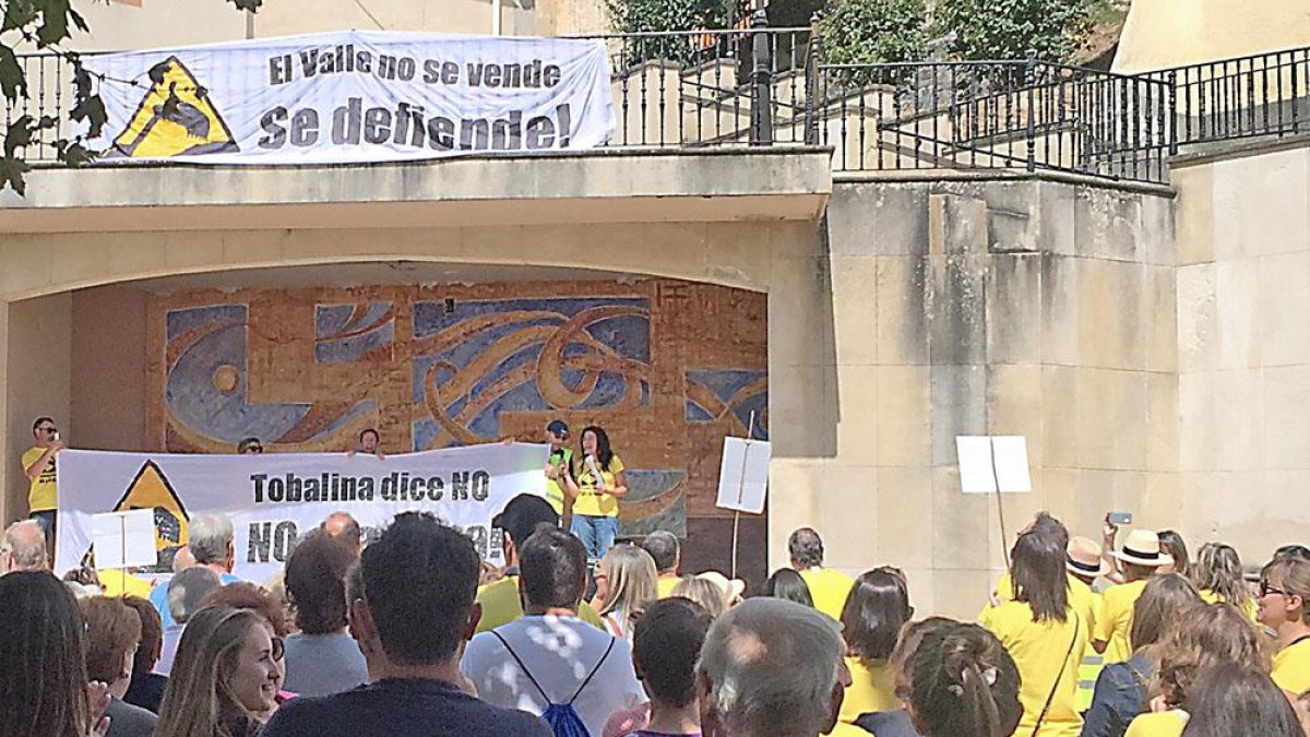 Una portavoz de la plataforma leyO un comunicado al término de la manifestación-ECB