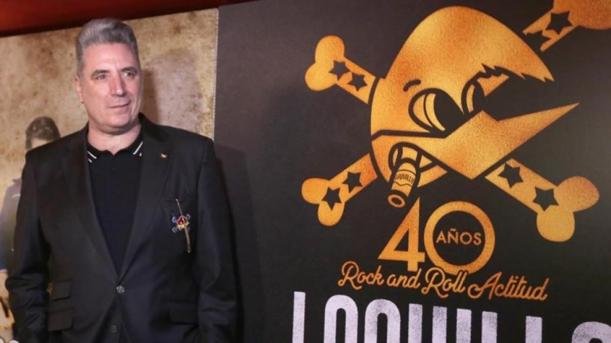 Loquillo, en la presentación en Madrid del disco 40 años de Rock n roll actitud-DAVID CASTRO