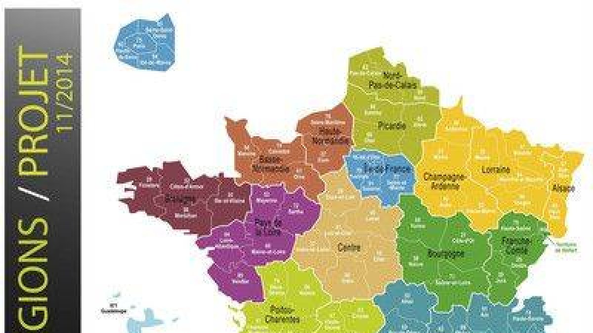 Mapa de las 13 regiones en las que quedará dividida Francia una vez aprobada definitivamente la reforma.-