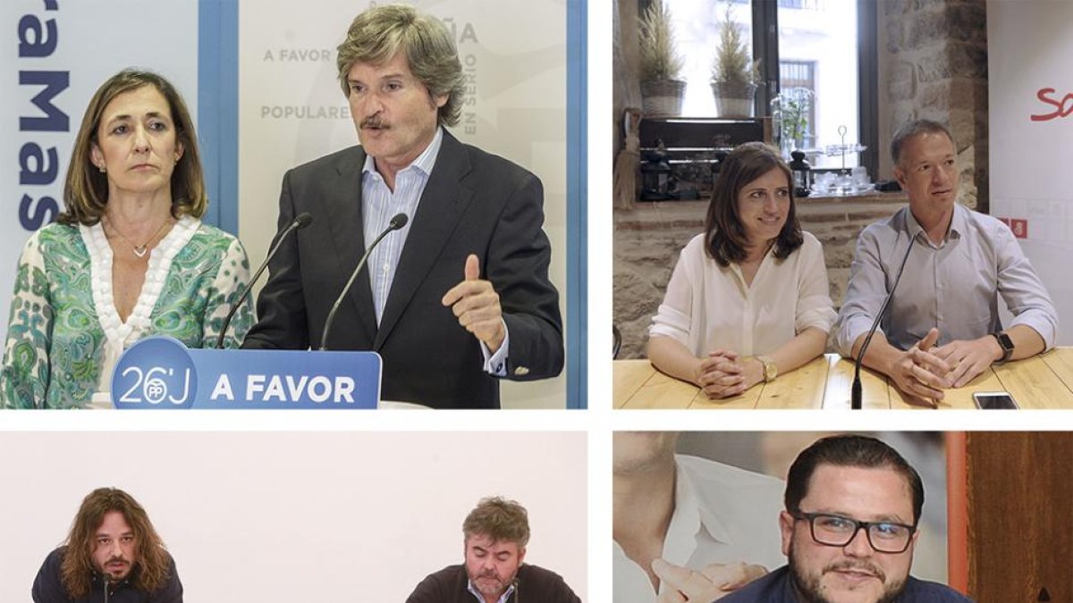 Los candidatos al Congreso y al Senado de PP, PSOE, Unidos Podemos y C's.-ECB