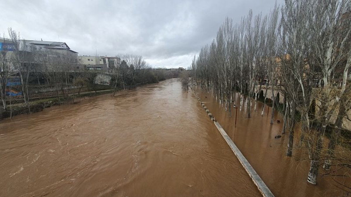 Imagen de las inundaciones producidas en la ribera arandina. ECB