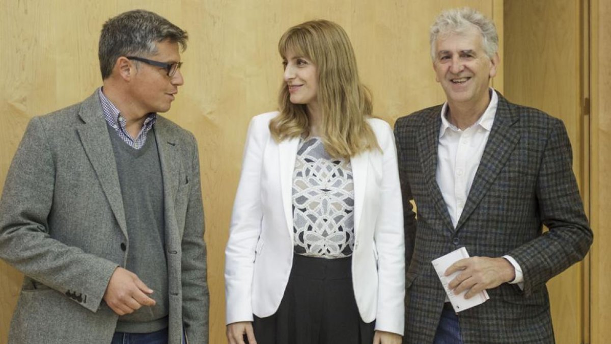 Alejandro Sarmiento, Mar Sancho y Juan Luis Arsuaga presentaron la programación, donde la ciencia y la cultura serán protagonistas.-SANTI OTERO