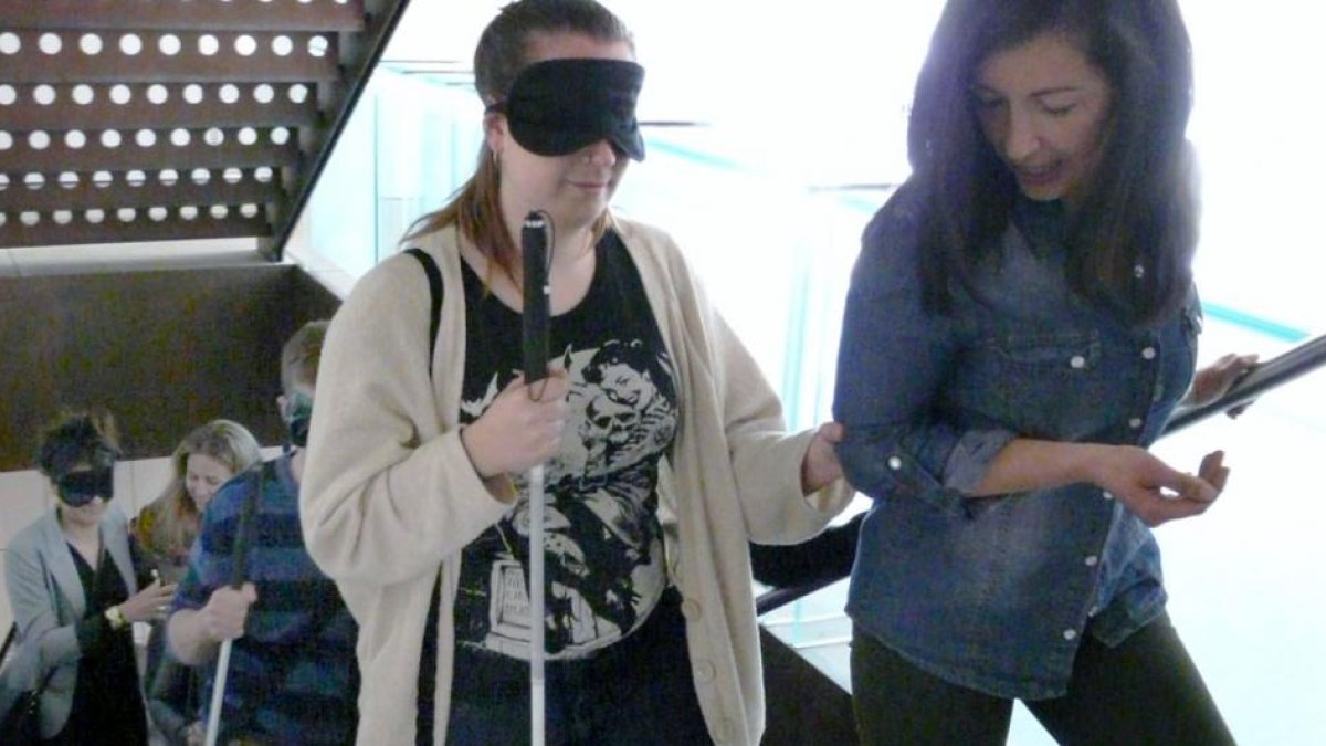 Un monitor experimenta la ausencia de visión en el curso.-ECB